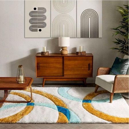 Modern Geometric Hall Carpet